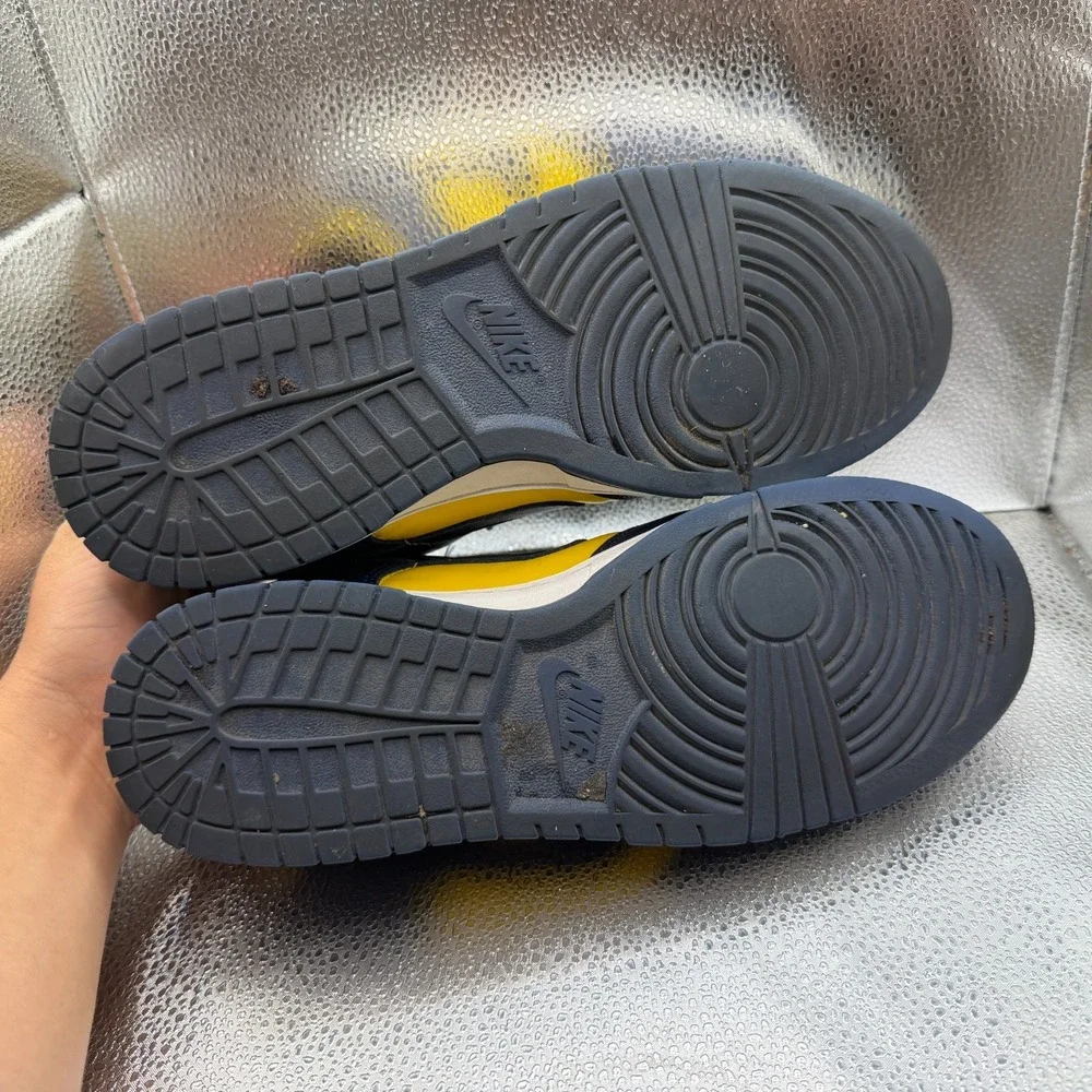 Size 10 Nike Dunk Low Michigan Varsity Maze Midnight‎ Navy Mens Shoes DD1391-700